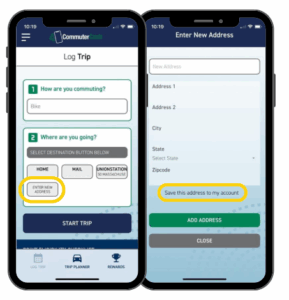 Add destination button to Log Trip screen